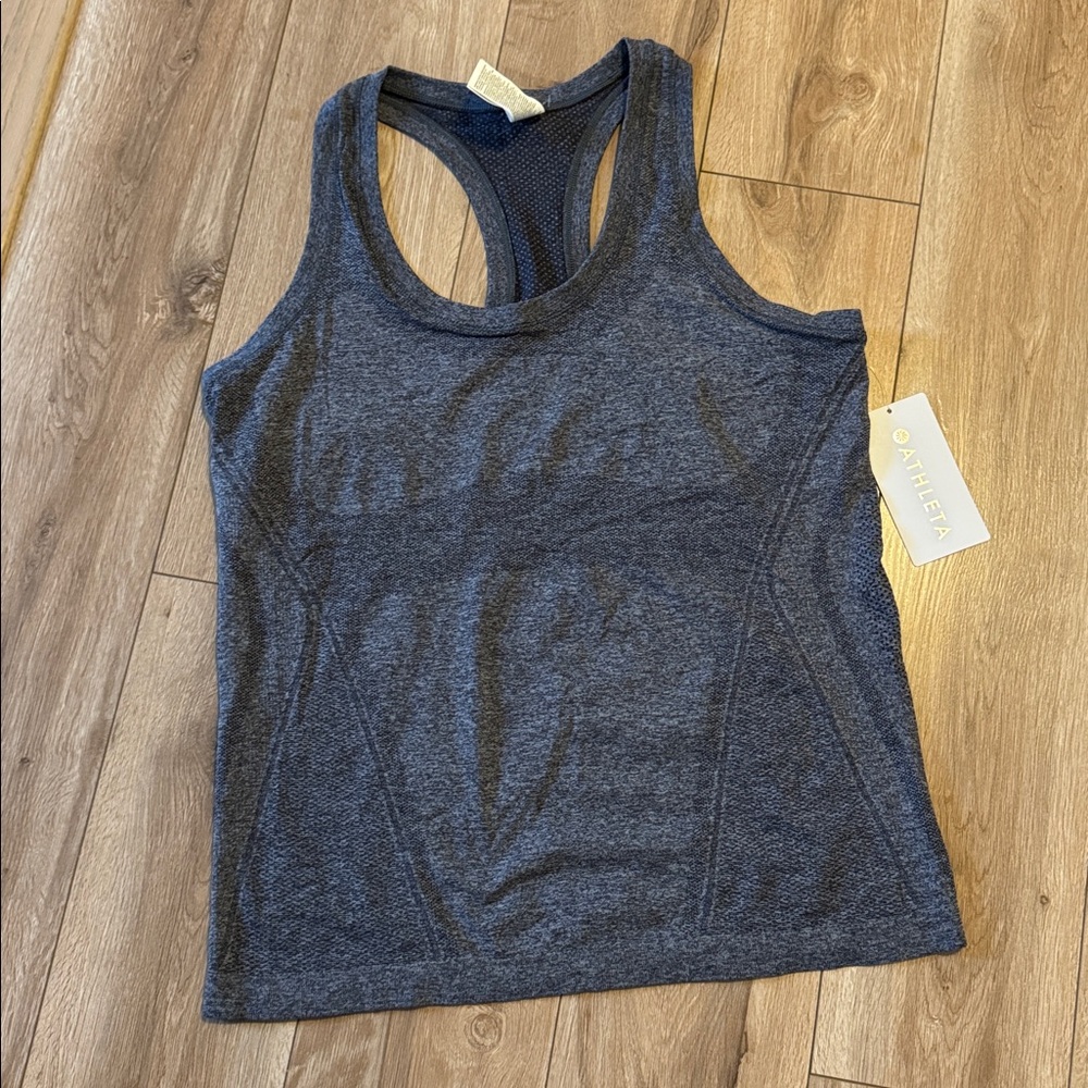 NWT. Athleta XL Momentum Seamless Heather Gray Fitness Workout Exercise Tank Top